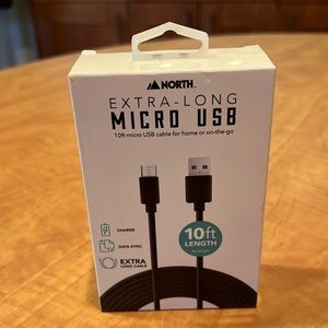 Extra long, micro, USB cord
